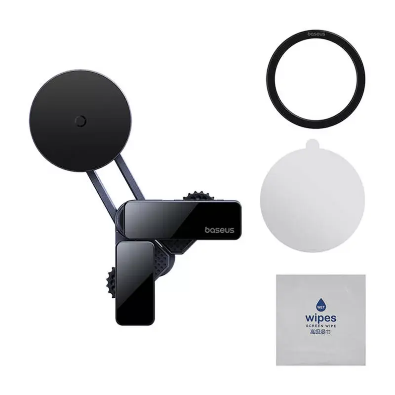 Car magnetic screen holder Baseus MaxView Gray for smartphone and tablet mounting on vehicle display
