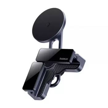 Car magnetic screen holder Baseus MaxView Gray for smartphone and tablet mounting on vehicle display