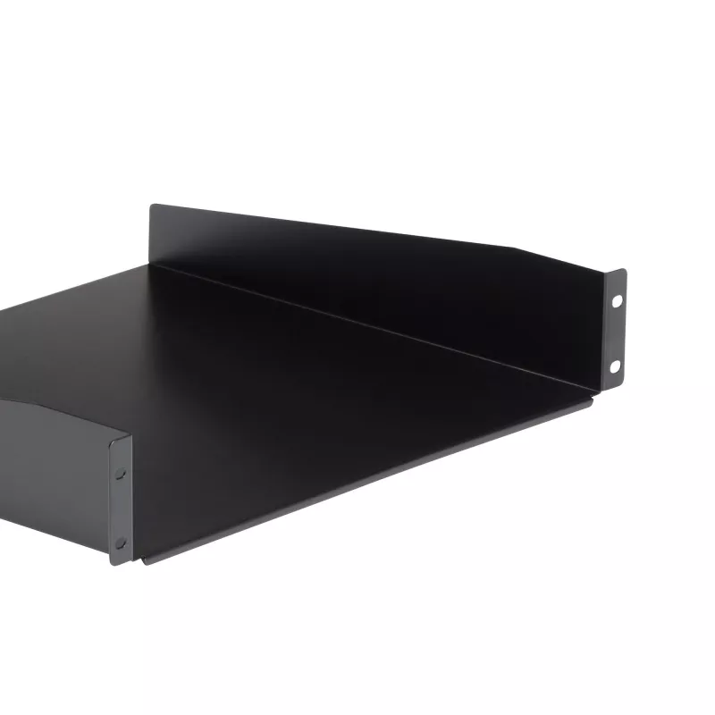 StarTech.com 2U Server Rack Shelf - Universal Rack Mount Cantilever Shelf for 19 inch Network Equipment Rack & Cabinet - Heavy Duty Steel – Weight Capacity 44lb/20kg - 16 inch Deep Tray, Black
