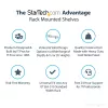 StarTech.com 2U Server Rack Shelf - Universal Rack Mount Cantilever Shelf for 19 inch Network Equipment Rack & Cabinet - Heavy Duty Steel – Weight Capacity 44lb/20kg - 16 inch Deep Tray, Black