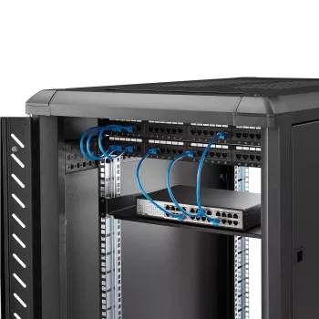 StarTech.com 1U Fixed Server Rack Mount Shelf - 10in Deep Steel Universal Cantilever Tray for 19 inch AV/ Network Equipment Rack - Heavy Duty Steel - Weight Capacity 44lbs/20kg, Black