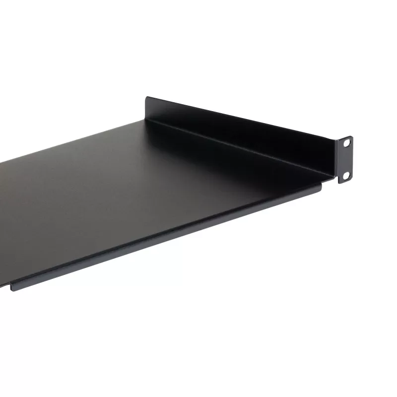 StarTech.com 1U Fixed Server Rack Mount Shelf - 10in Deep Steel Universal Cantilever Tray for 19 inch AV/ Network Equipment Rack - Heavy Duty Steel - Weight Capacity 44lbs/20kg, Black