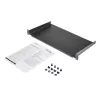 StarTech.com 1U Fixed Server Rack Mount Shelf - 10in Deep Steel Universal Cantilever Tray for 19 inch AV/ Network Equipment Rack - Heavy Duty Steel - Weight Capacity 44lbs/20kg, Black
