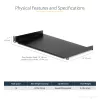 StarTech.com 1U Fixed Server Rack Mount Shelf - 10in Deep Steel Universal Cantilever Tray for 19 inch AV/ Network Equipment Rack - Heavy Duty Steel - Weight Capacity 44lbs/20kg, Black