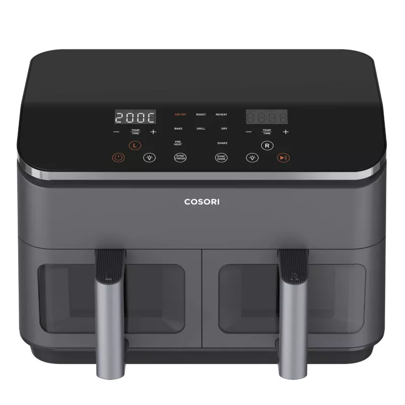 Cosori Dual Basket Chef Edition Double 8.5 L Stand-alone 1750 W Hot air fryer Black, Silver