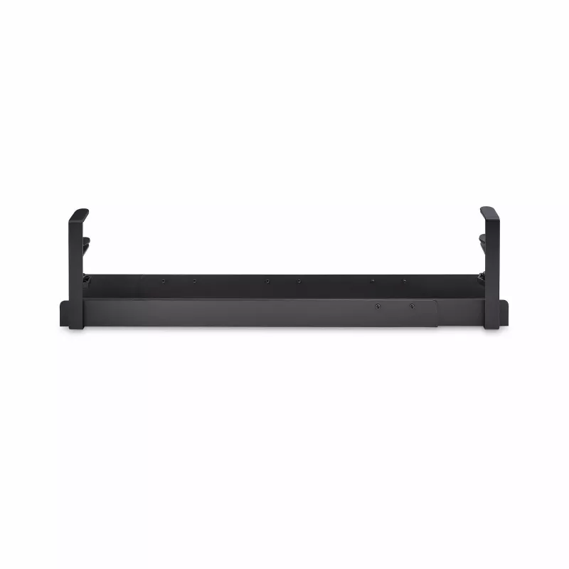 StarTech.com Under Desk Cable Management Tray, Length Adjustable Cable Organizer, Clamp-On Installation, No Drilling Required, Power Bar Holder, Black