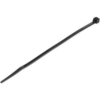 StarTech.com 100-Pack 6 inch(15cm) Cable Ties - 1/8 inch(3.6mm) wide, 1-3/8 inch(39mm) Bundle Diameter, 40lb(18kg) Tensile Strength, Nylon Self Locking Zip Ties with Curved Tip, UL Listed, Black - TAA
