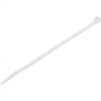 StarTech.com 8 inch(20cm) Cable Ties - 1/8 inch(4mm) wide, 2-1/8 inch(55mm) Bundle Diameter, 50lb(22kg) Tensile Strength, Nylon Self Locking Zip Ties with Curved Tip - 94V-2/UL Listed, 100 Pack - White