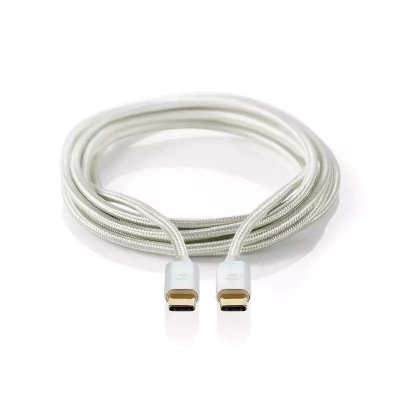 USB cable Nedis CCTB60800AL20 USB 2.0 2 m USB C Silver