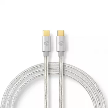USB cable Nedis CCTB60800AL20 USB 2.0 2 m USB C Silver