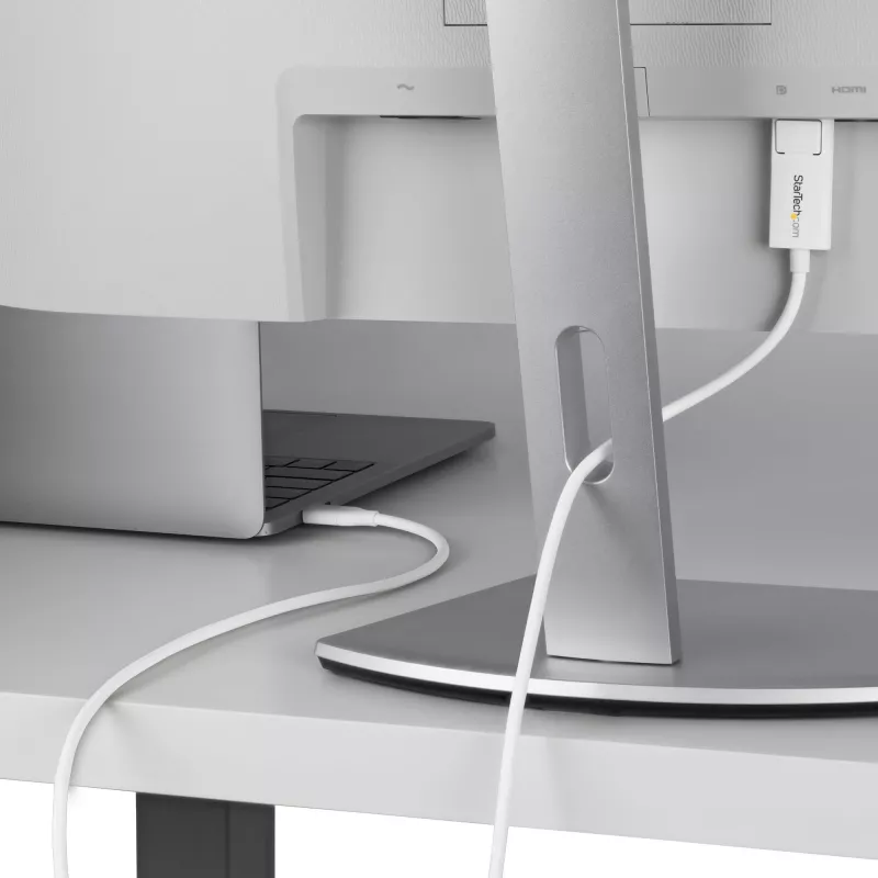 StarTech.com 6ft (2m) USB-C to DisplayPort 1.2 Cable, Bidirectional, 4K 60Hz, White Video Adapter Cord for Apple MacBook Pro / Air M1 M2 M3 M4, Mac Mini / Studio, Thunderbolt Compatible