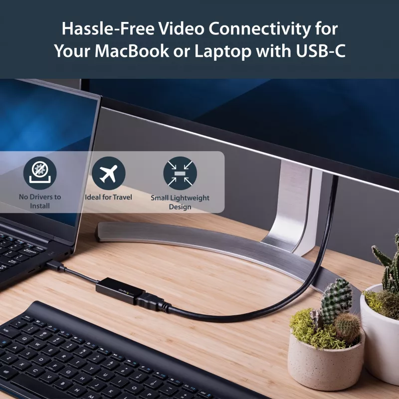 StarTech.com USB-C to HDMI Adapter with 4K 30Hz - Black, 3.2 Gen 2 (3.1 Gen 2), USB Type-C, HDMI output, 3840 x 2160 pixels