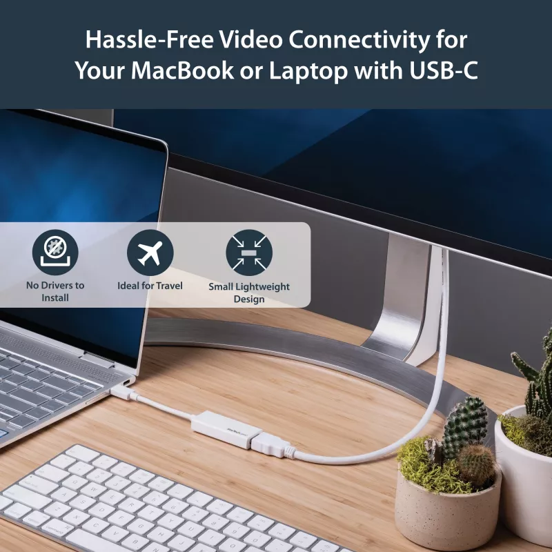 StarTech.com USB-C to HDMI Adapter - White - 4K 60Hz, USB Type-C, HDMI output, 3840 x 2160 pixels