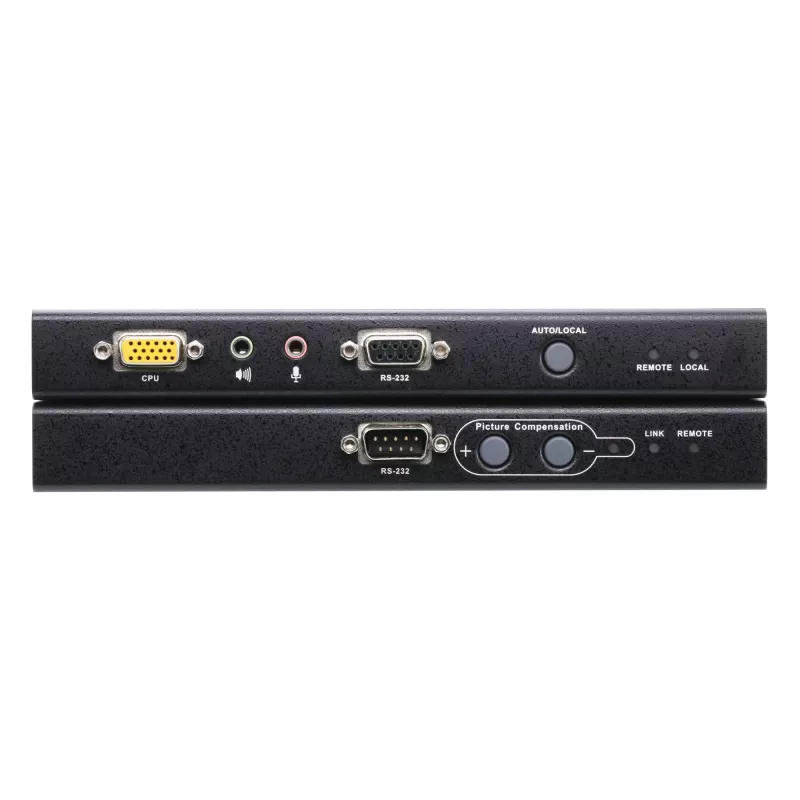 ATEN USB VGA KVM Extender with Audio and RS-232 (200m), Transmitter & receiver, Wired, 200 m, Cat5, 1920 x 1200 pixels, Push-buttons