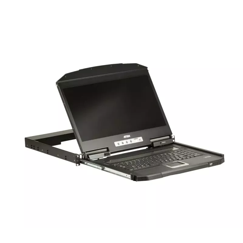 ATEN 1U Short Depth USB VGA Single Rail LCD