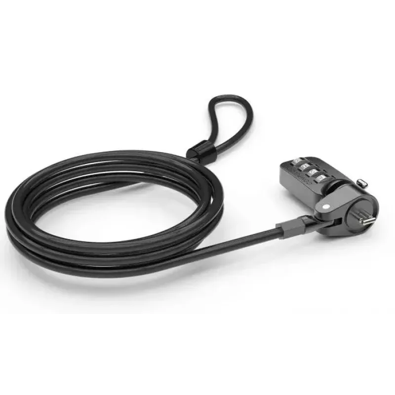 Combination Lock Compulocks CL37 T-bar Security Cable Lock Black