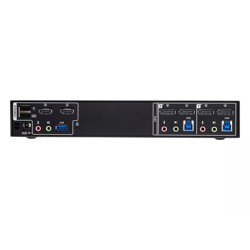 ATEN 2-Port 4K DisplayPort Dual Display Mini-Matrix Boundless KVM Switch