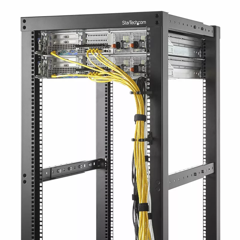 StarTech.com 5-Pack 1U Vertical Cable Management D-Ring Hooks, Cable Manager For 19 inch Server Racks/Cabinets, Network Rack Wire Organizers, Cable Guide Rings