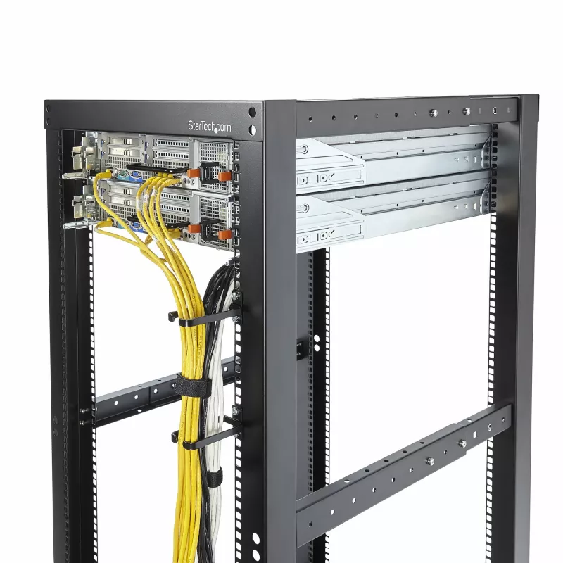 StarTech.com 5-Pack 1U Vertical Cable Management D-Ring Hooks, Cable Manager For 19 inch Server Racks/Cabinets, Network Rack Wire Organizers, Cable Guide Rings
