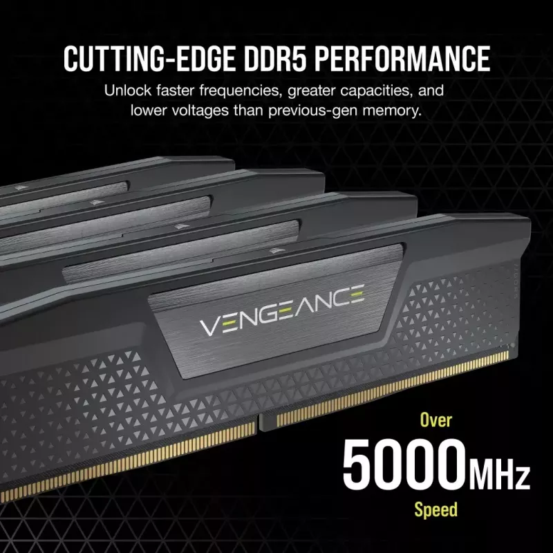 Corsair DDR5 48GB PC 6000 CL30 CORSAIR KIT (2x24GB) VENGEANCE black retail - 48 GB