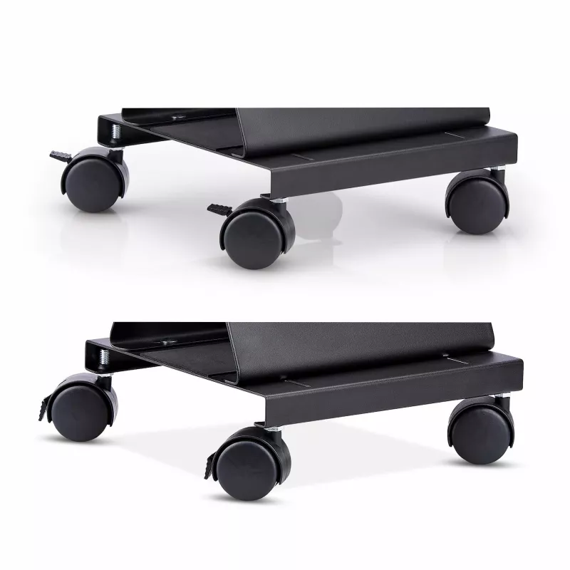 StarTech.com Computer Tower Cart, Rolling Mobile CPU Caddy on Wheels (Casters), Max Load 46.3lb/21kg, Adjustable PC Case Mount, Desktop Floor Stand, Steel Dolly