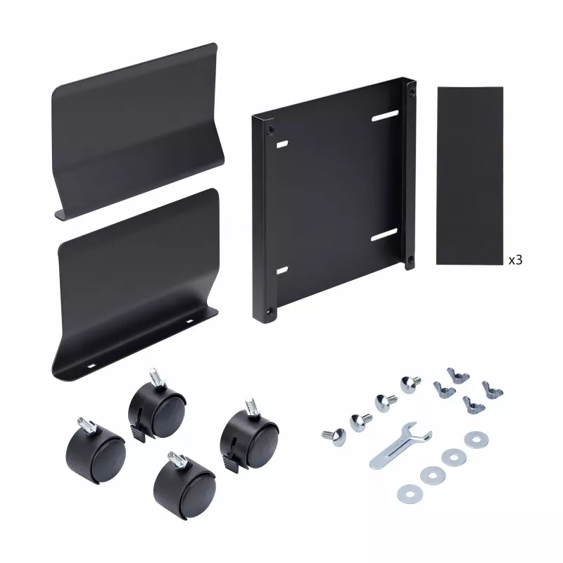 StarTech.com Computer Tower Cart, Rolling Mobile CPU Caddy on Wheels (Casters), Max Load 46.3lb/21kg, Adjustable PC Case Mount, Desktop Floor Stand, Steel Dolly