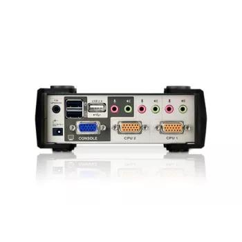 ATEN 2-Port USB - PS/2 VGA KVM Switch with Audio & USB 2.0 Hub (KVM Cables included)