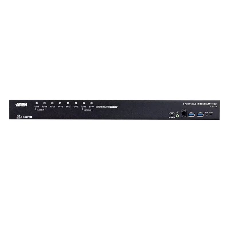 ATEN 8-Port USB 3.0 4K HDMI KVM Switch, 4096 x 2160 pixels, 4K Ultra HD, 9.77 W, Black