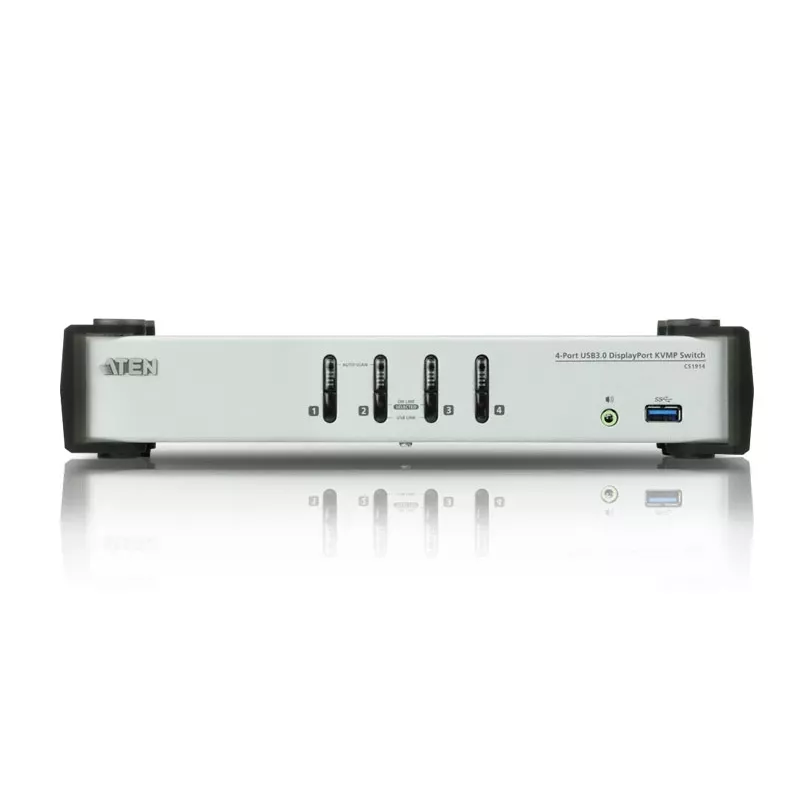 ATEN 4-Port USB 3.1 Gen 1 DisplayPort 1.1 KVMP™ Switch with Speaker (KVM cables included)