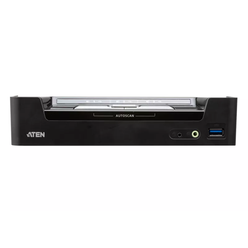 ATEN 3-Port USB-C DisplayPort Hybrid KVMP™ Switch, 4096 x 2160 pixels, 4K Ultra HD, 5.78 W, Black