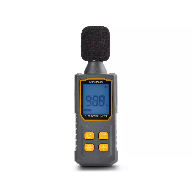 StarTech.com Handheld Digital Sound Meter w/Large LCD, Noise/Decibel Level Reader for Server Room/Office, Audio Monitor, 30-130dBA Range, Accurate Min/Max Readings