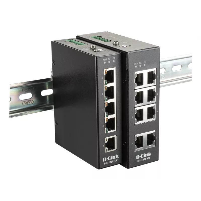 D-Link 8-Port Unmanaged Industrial Switch with 8 x 10/100 BaseT(X) ports