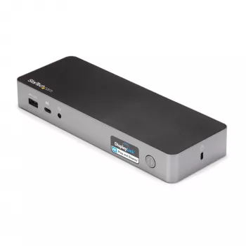 StarTech.com Universal Laptop Docking Station, Hybrid USB-C & USB-A Dock, Dual 4K DP & HDMI, 60W PD, Mac / Windows / Chrome OS, 4x USB 5Gbps Hub, GbE