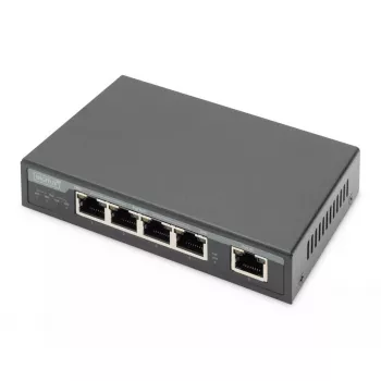 Digitus 4 Port Gigabit 4PPoE Extender 802.3at 60W Black