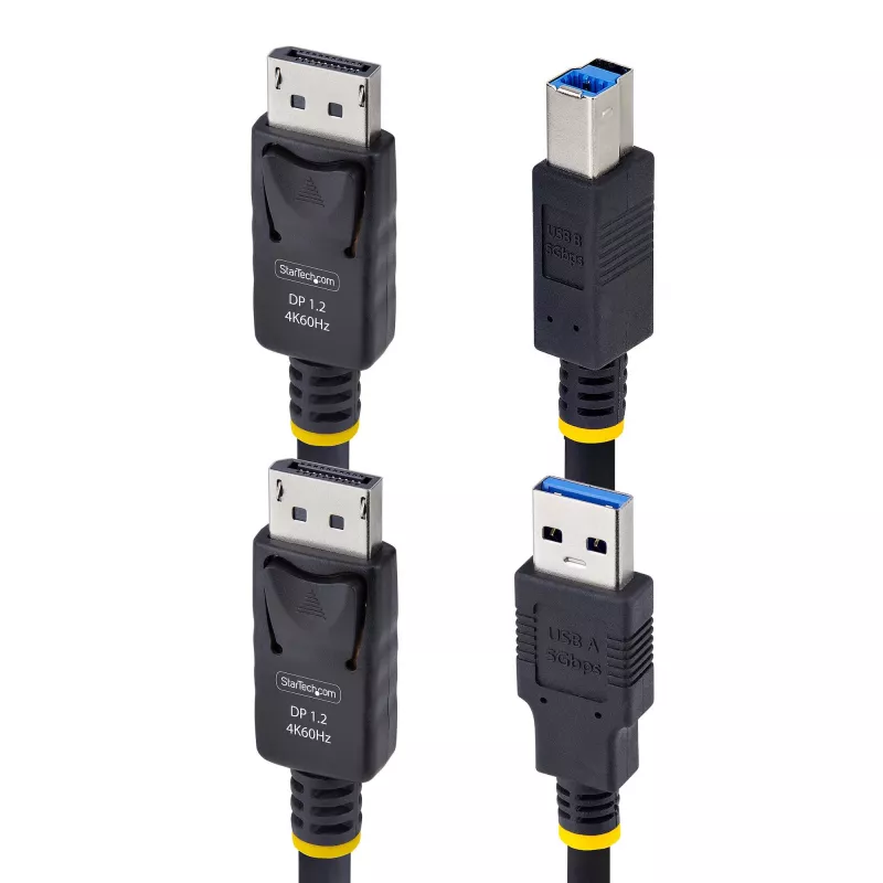 StarTech.com 6ft (1.8m) DisplayPort and USB 5Gbps KVM Cable, 4K 60Hz, Universally Compatible DP 1.2/USB 3.0 Combo Cable for KVM Switches