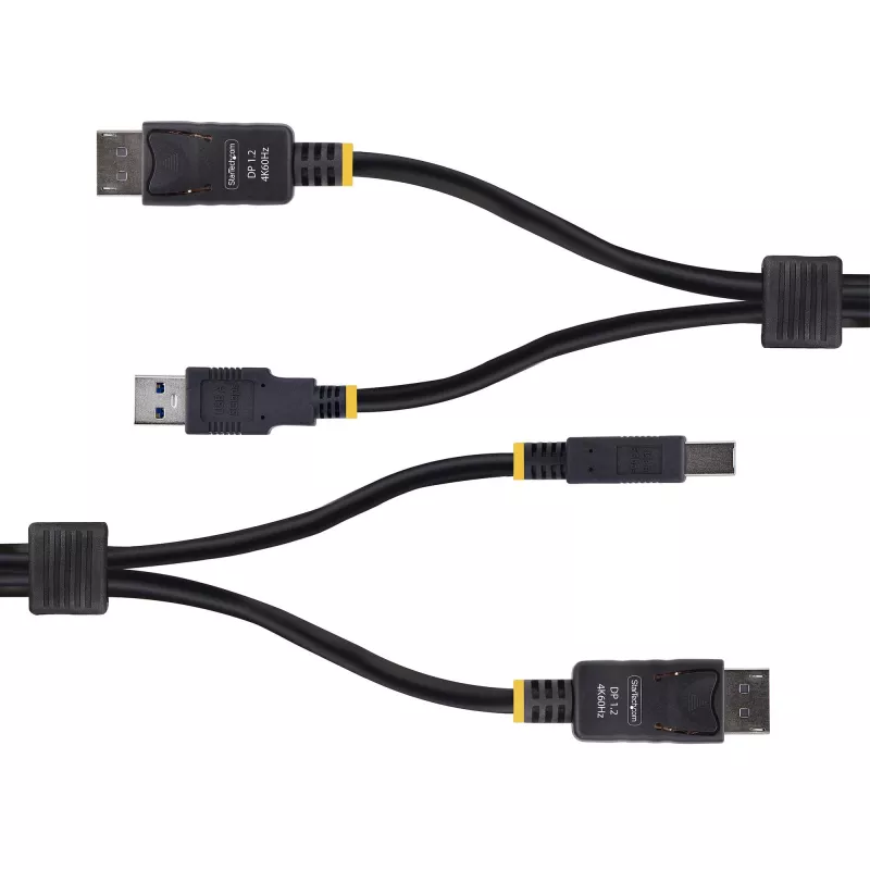 StarTech.com 6ft (1.8m) DisplayPort and USB 5Gbps KVM Cable, 4K 60Hz, Universally Compatible DP 1.2/USB 3.0 Combo Cable for KVM Switches