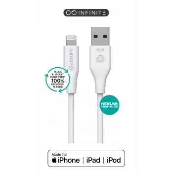 Lightning Cable eSTUFF ES601170 1m USB A 2.4A 5V White