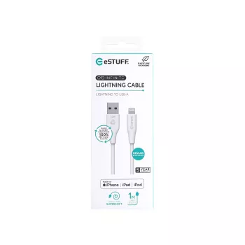 Lightning Cable eSTUFF ES601170 1m USB A 2.4A 5V White