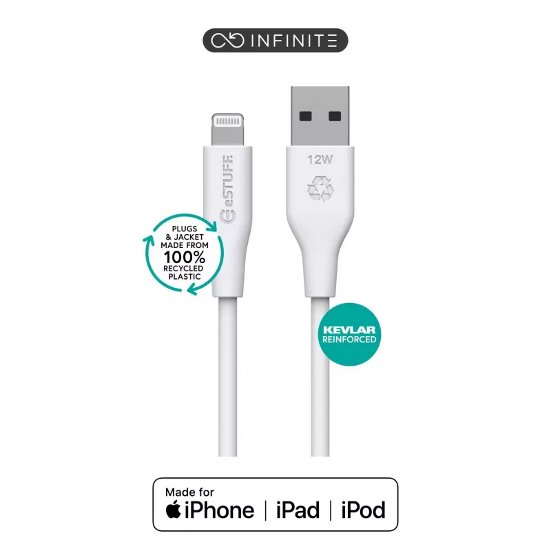 Lightning Cable eSTUFF ES601270 2m White 2.4A