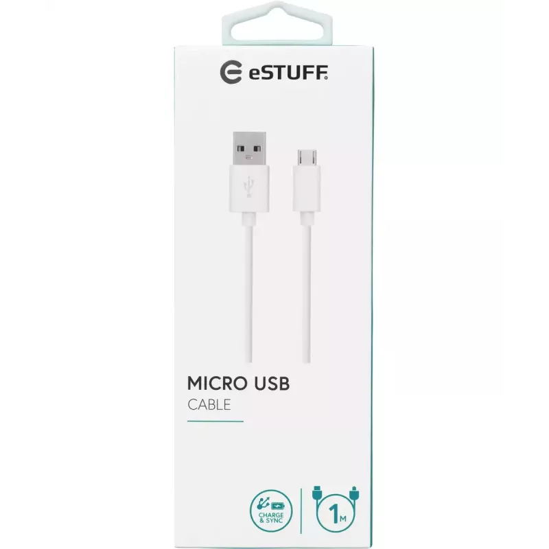 eSTUFF ES603007 USB cable USB 2.0 1 m USB A Micro-USB B White