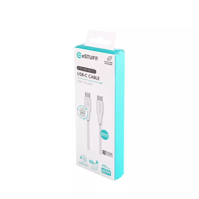 eSTUFF ES604070 USB cable USB 2.0 0.5 m USB C White
