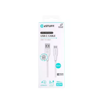 eSTUFF ES605270 USB cable USB 2.0 2 m USB C USB A White