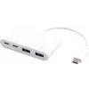 USB Hub eSTUFF USB-C to 2 x USB 3.0 & 2 x USB-C 3.1 10000 Mbit/s White