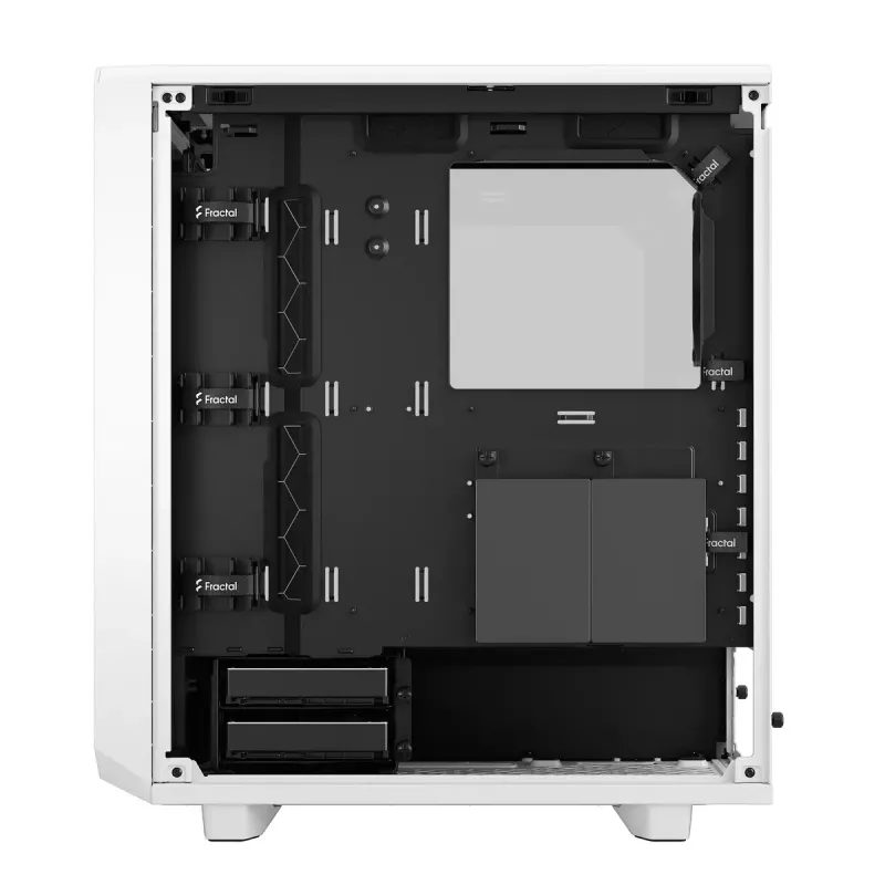 PC Tower Case Fractal Design Meshify 2 Compact — White, supports ATX PSU, 2x140mm front, 1x120mm rear, 2.5 inch/3.5 inch drives, 210×424×475 mm