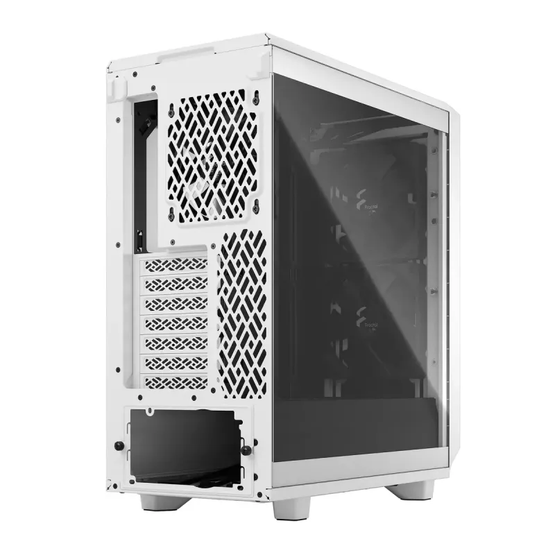 PC Tower Case Fractal Design Meshify 2 Compact — White, supports ATX PSU, 2x140mm front, 1x120mm rear, 2.5 inch/3.5 inch drives, 210×424×475 mm