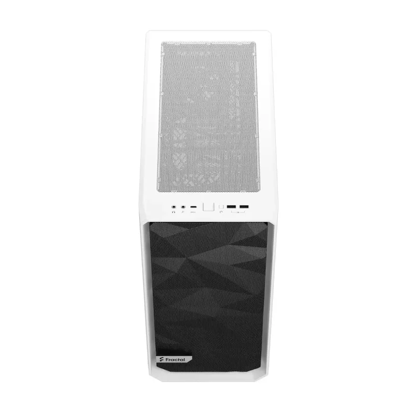 PC Tower Case Fractal Design Meshify 2 Compact — White, supports ATX PSU, 2x140mm front, 1x120mm rear, 2.5 inch/3.5 inch drives, 210×424×475 mm