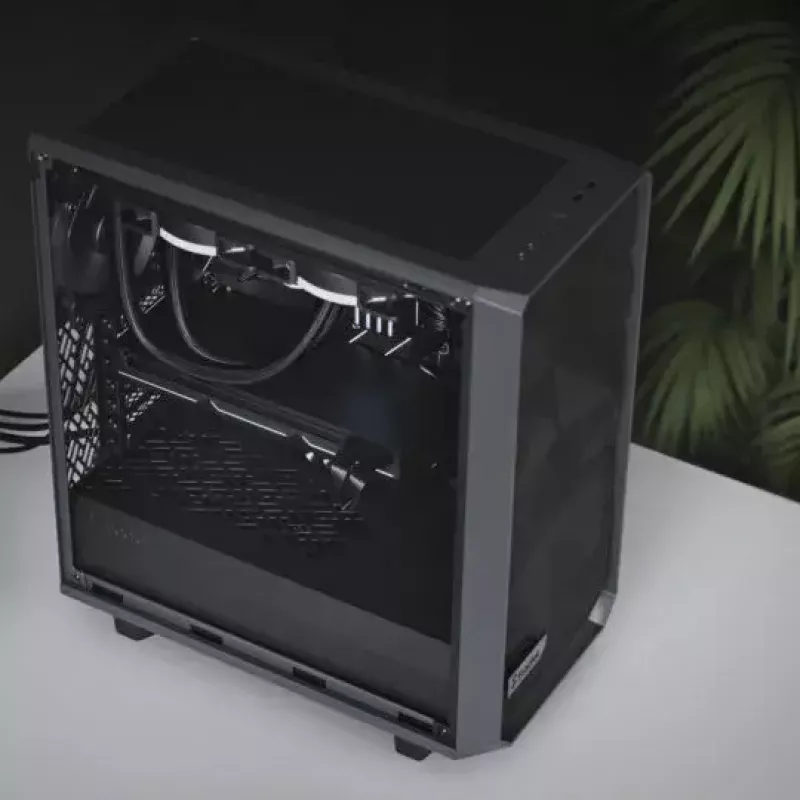 PC Tower Case Fractal Design Meshify 2 Compact — White, supports ATX PSU, 2x140mm front, 1x120mm rear, 2.5 inch/3.5 inch drives, 210×424×475 mm