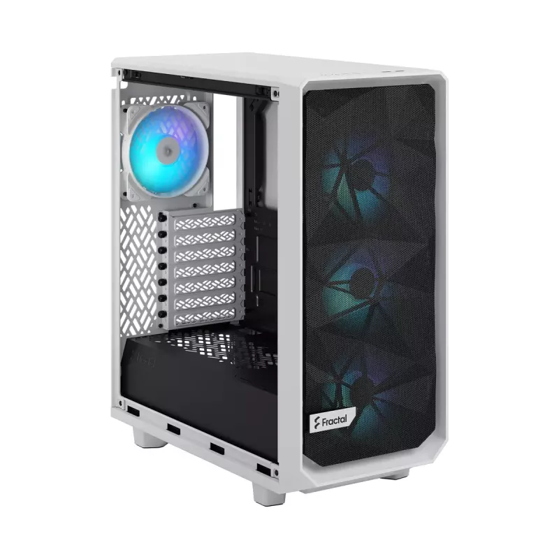 PC case Fractal Design Meshify 2 Compact RGB White — ATX/microATX/Mini-ITX, supports 3x120 mm front + 1x120 mm rear, 2.5 inch/3.5 inch drives