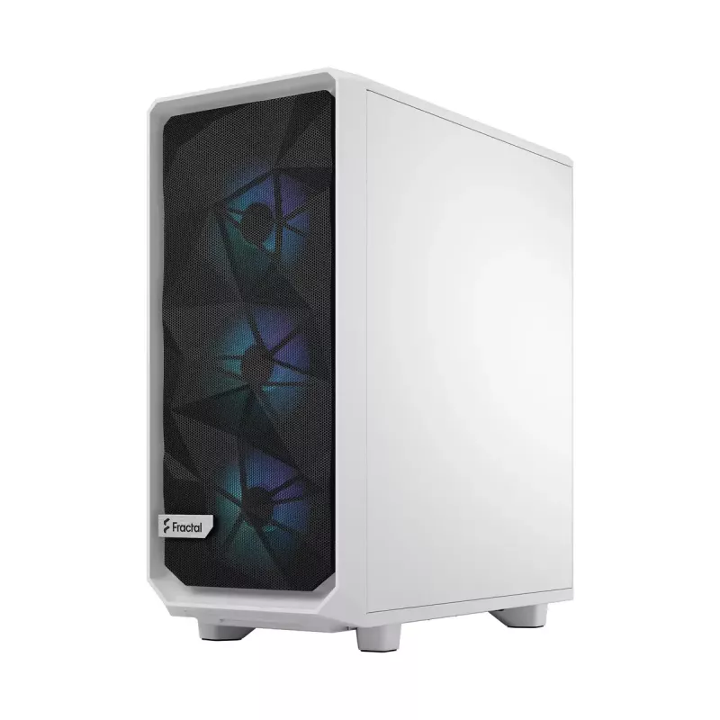 PC case Fractal Design Meshify 2 Compact RGB White — ATX/microATX/Mini-ITX, supports 3x120 mm front + 1x120 mm rear, 2.5 inch/3.5 inch drives