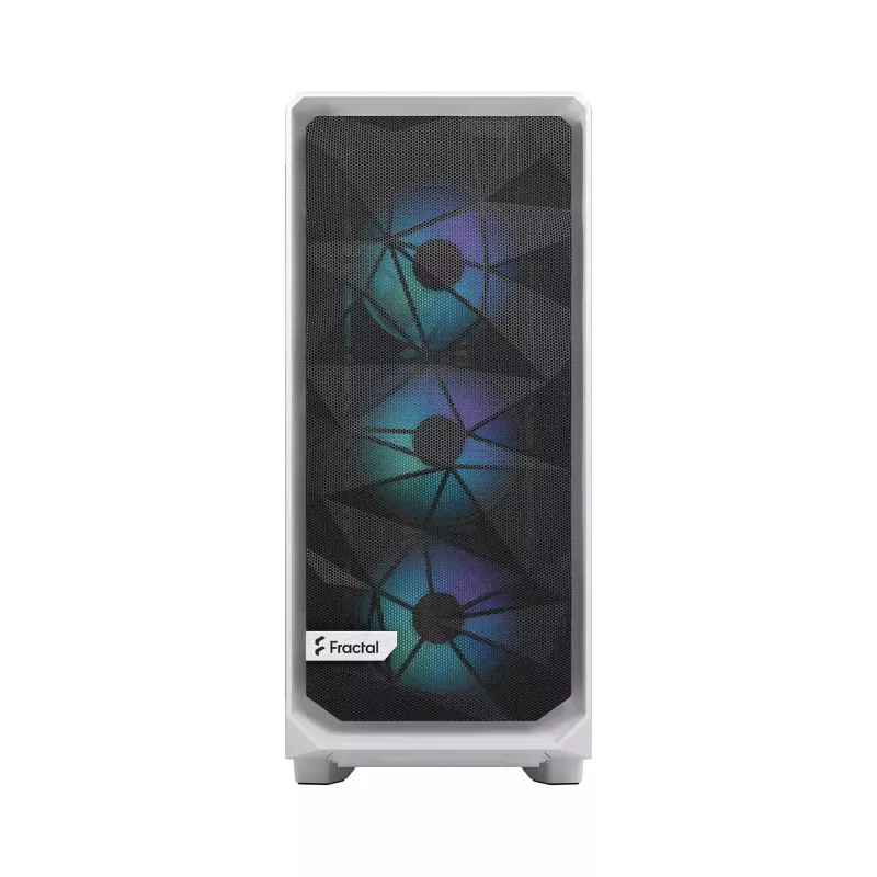 PC case Fractal Design Meshify 2 Compact RGB White — ATX/microATX/Mini-ITX, supports 3x120 mm front + 1x120 mm rear, 2.5 inch/3.5 inch drives